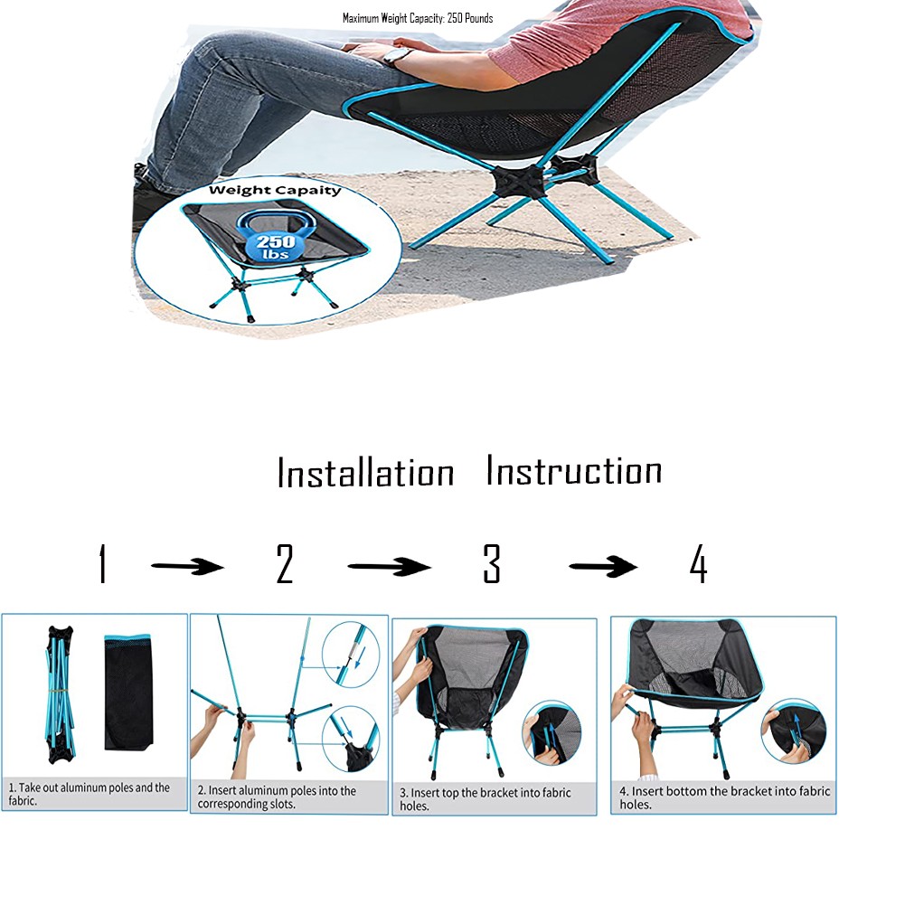 Ultra Light Folding Chair Only (2.6 Pounds). - Image 3