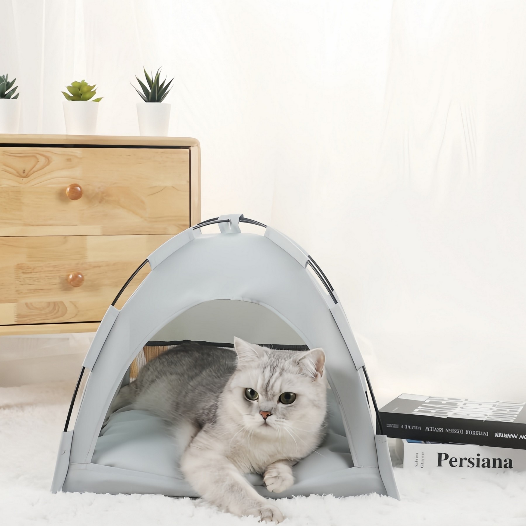 Foldable Pet Tent Bed Breathable Cozy Indoor Use - Image 3