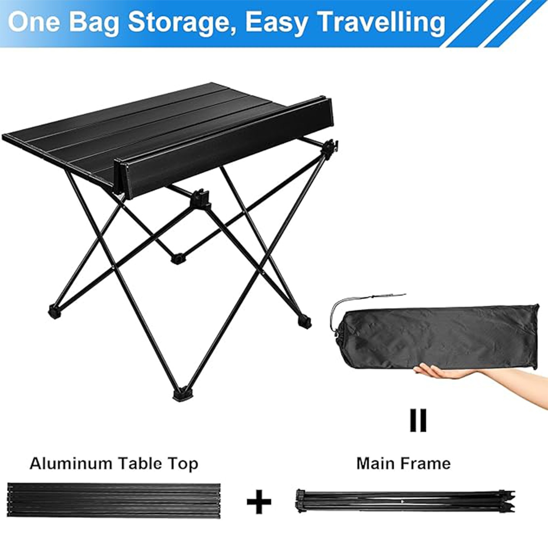 Compact Foldable Aluminum Outdoor Table - Image 3