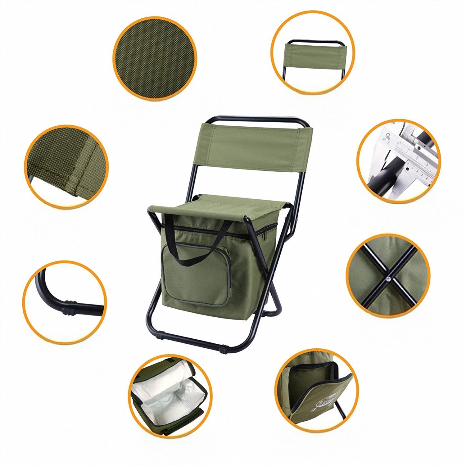 Foldable Fishing Chair with Cooler Bag - Image 3