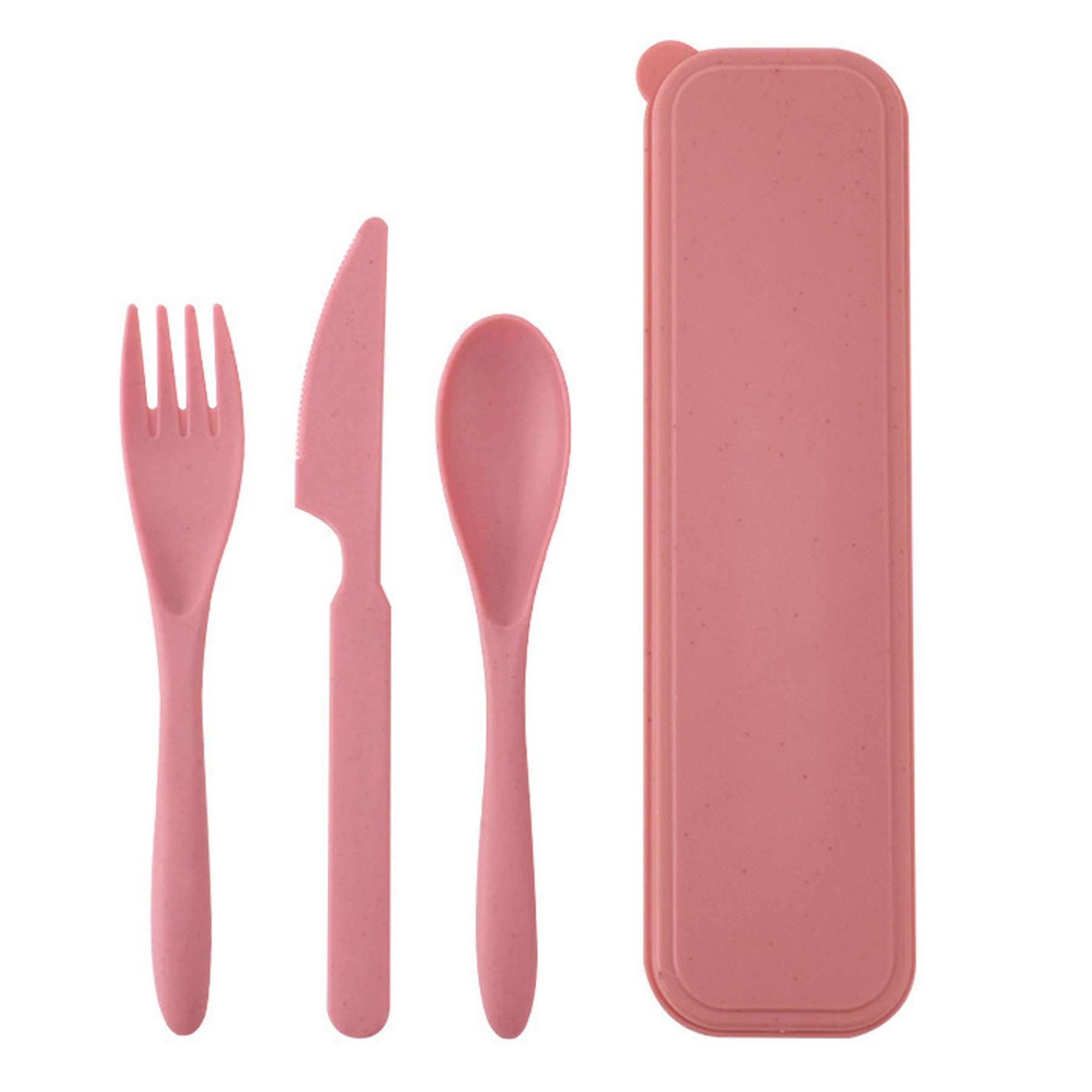 3 Pieces Portable Wheat Straw Cutlery Utensil Set - Image 3
