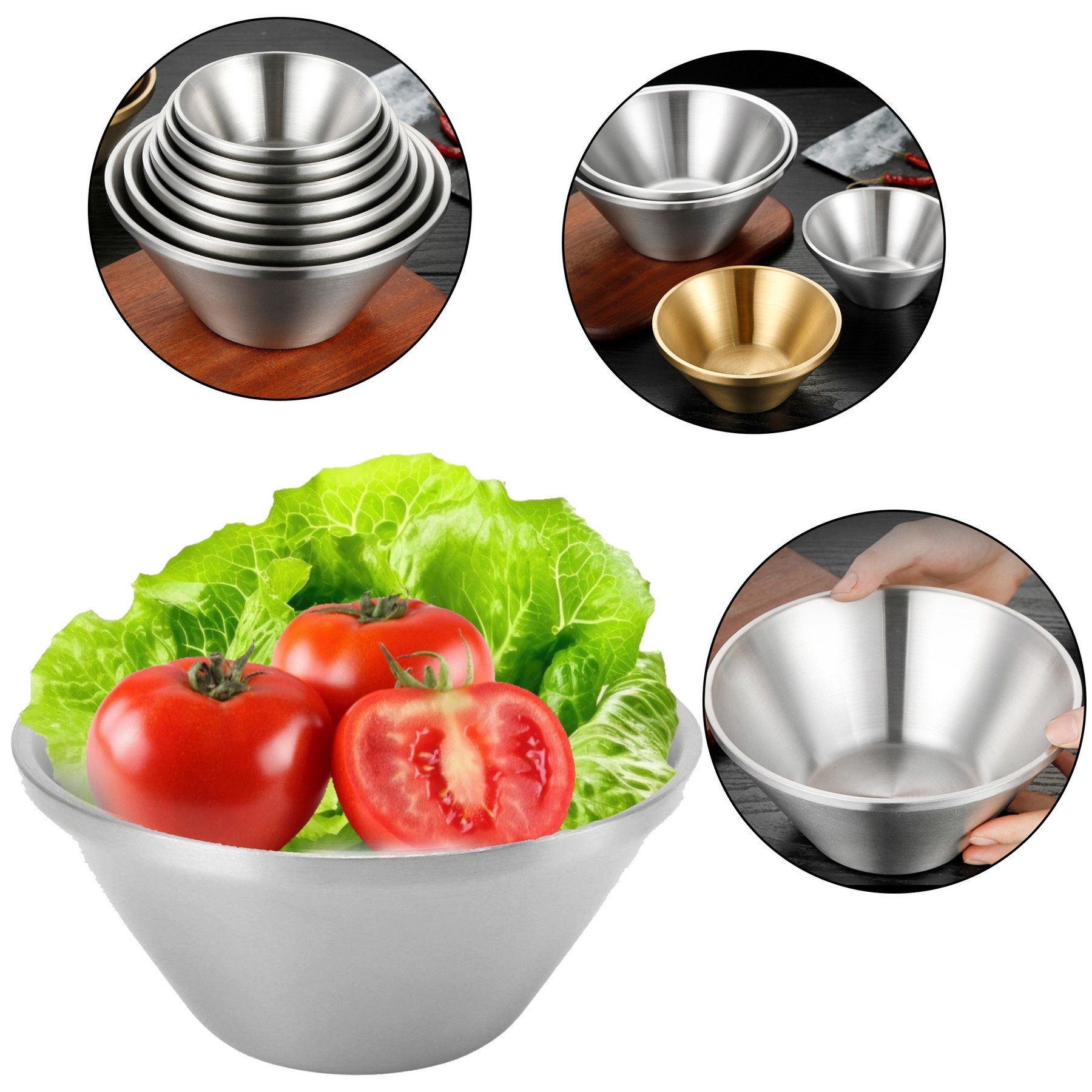 304 Steel Double Insulated Dessert Salad Bowl - Image 3