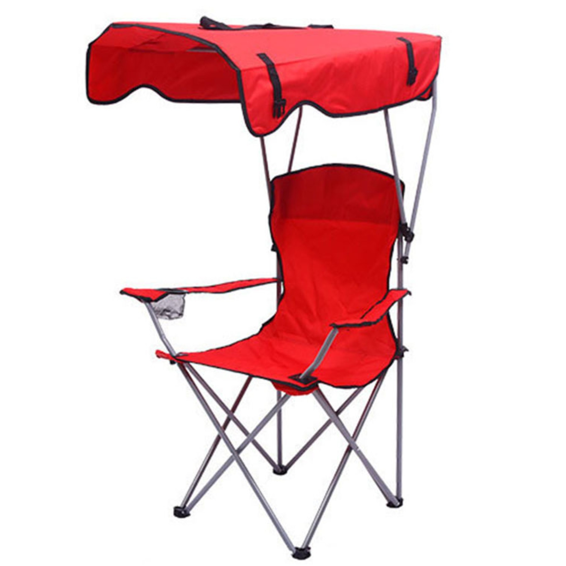 600D Polyester Folding Camping Chair With Sun Canopy - Image 4
