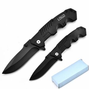 Tactical Knife With Matte Black Stainless Steel Blade