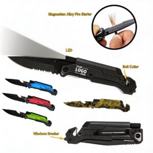Custom Survival multifunctional knife with LED Flashlight