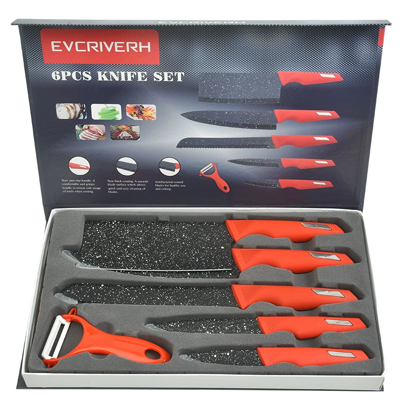 6PC Starry Mineral Stainless Knife For Household Meat Vegetable Cutting - Image 2