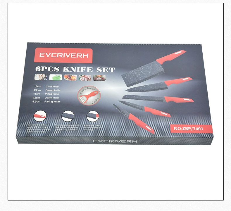 6PC Starry Mineral Stainless Knife For Household Meat Vegetable Cutting - Image 3