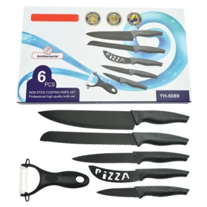 Corporate Gift 6Pcs Stainless Steel Dovetail Coated Handle Knife Set