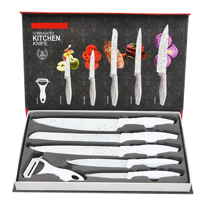 6PC Speckled Paint White Phoenix Cutlery Gift Set - Image 2