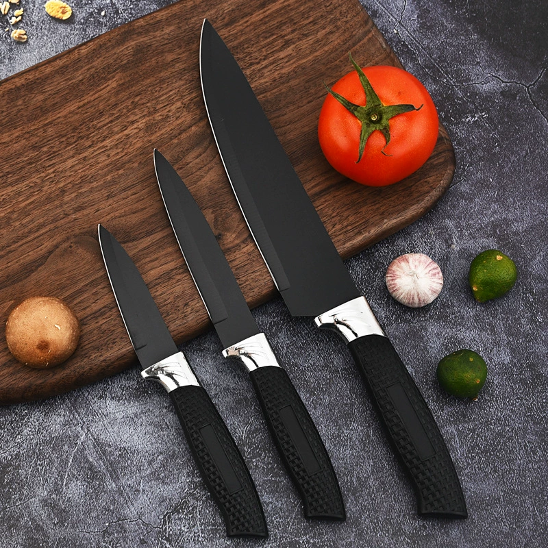 3Pcs Grid Texture Sharp Kitchen Cutlery Set For Meat & Fruit - Image 2