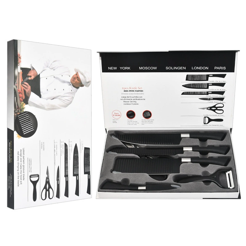 Black Wave Knife Set Gift Box - Image 4