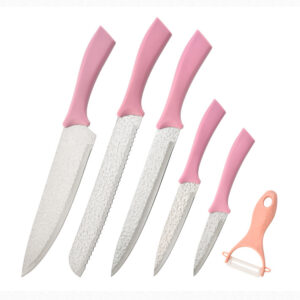 Pink Ergonomic 6Pcs Stainless Steel Cutlery Gift Box Set