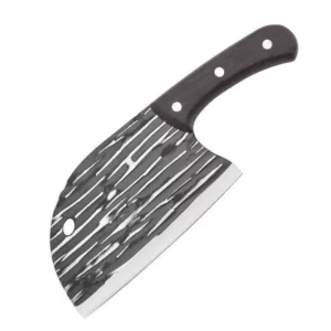 Hand Forged Stripe Hammered Dual-Use Sharp Meat Fish Cleaver