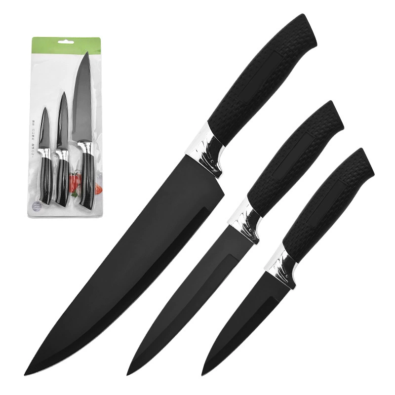 3Pcs Grid Texture Sharp Kitchen Cutlery Set For Meat & Fruit - Image 3