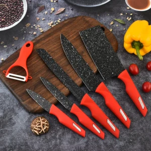 6PC Starry Mineral Stainless Knife For Household Meat Vegetable Cutting
