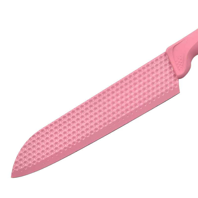 Pink Hex Diamond 6PC Stainless Cutlery Cleaver Set With Sharpener Gift Box - Image 3