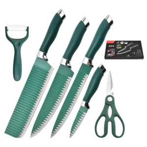 Green Wave 6Pcs Double Electroplated Stainless Steel Cutlery Gift Set